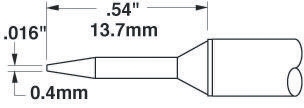 Metcal 0.4 mm Conical 13.7 mm Soldering Iron Tip for use with MX-500 and MX-5000 Systems, MX-RM3E and MX-H1-AV