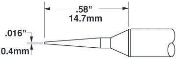 Metcal STTC 0.4 mm Conical 14.7 mm Soldering Iron Tip for use with MX-RM3E, MX-H1-AV