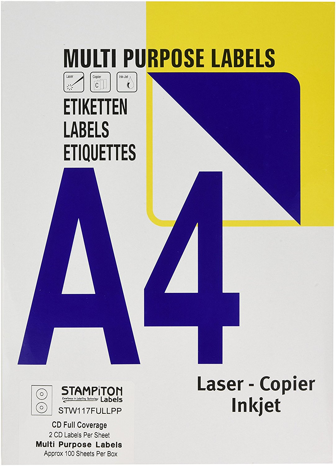 Stampiton White CD & DVD Label 100