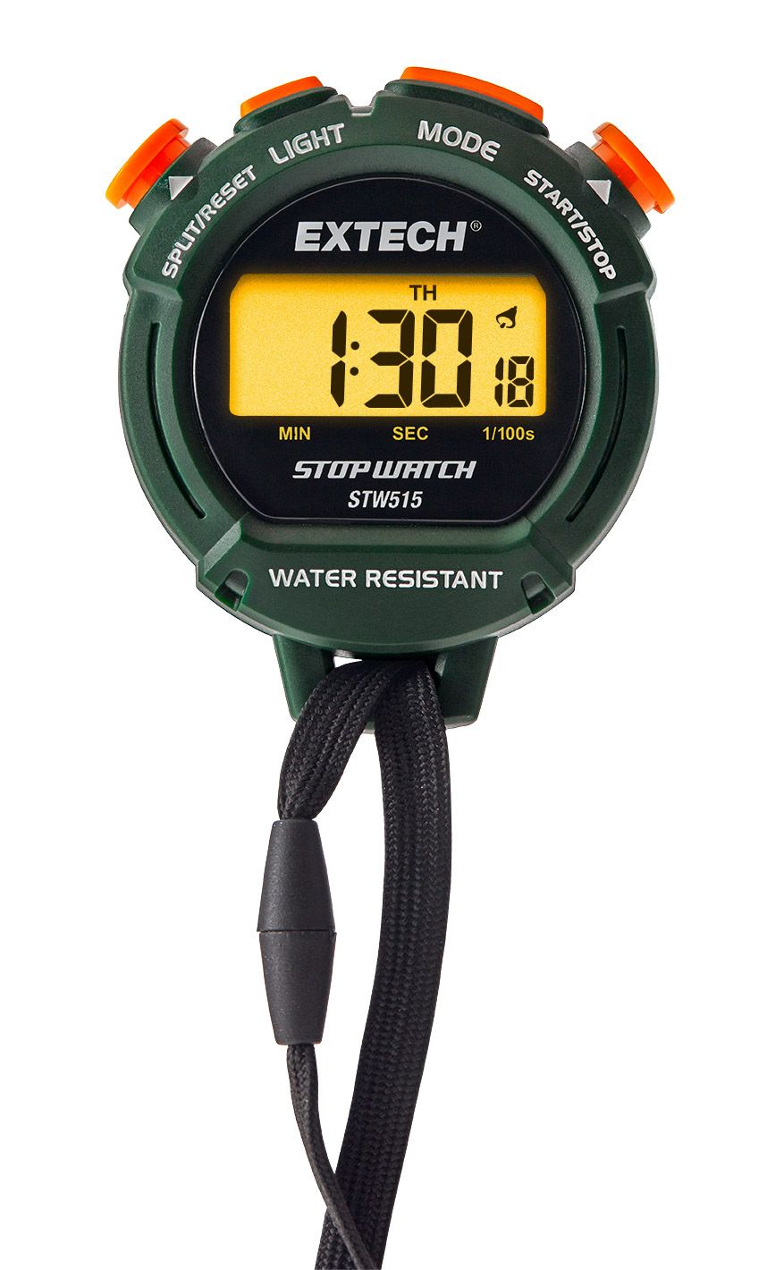 Extech Green Digital Stopwatch h:23 h m:59 mins:59.99 s Back Light