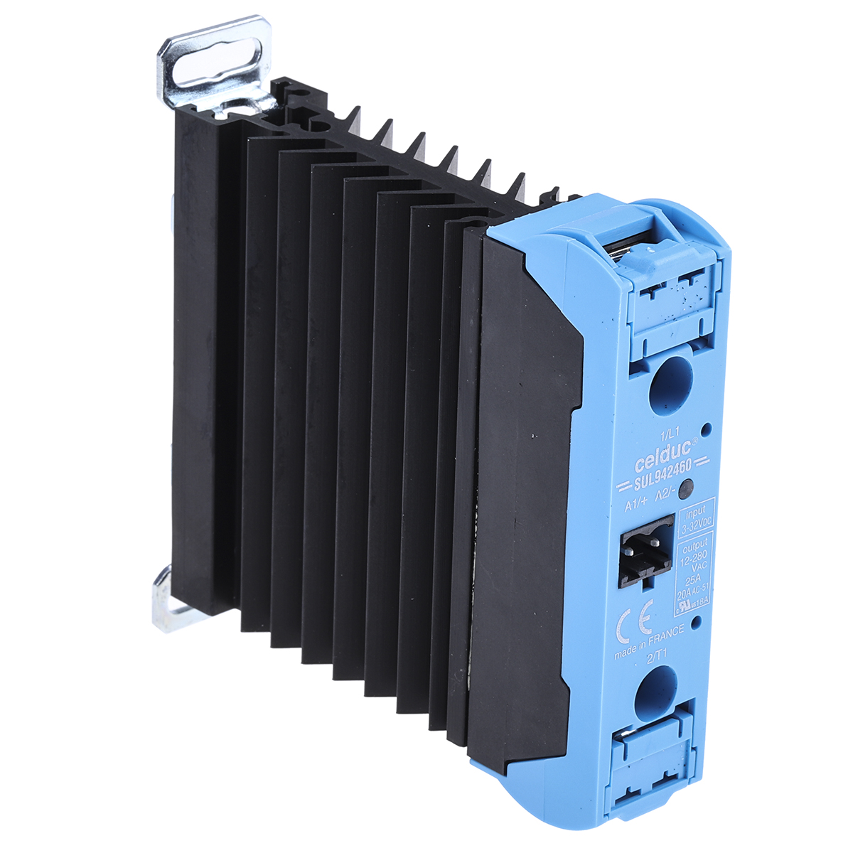 Celduc SUL9-SUM9 Series Solid State Relay, 25 A Load, DIN Rail Mount, 280 V ac Load, 32V dc Control