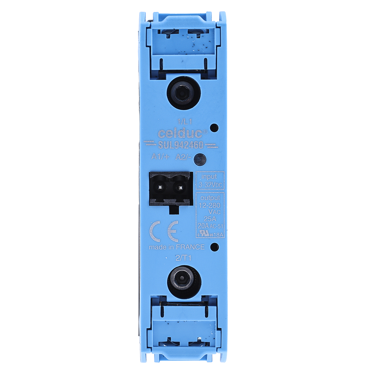 sul942460 Celduc SUL9-SUM9 Series Solid State Relay, 25 A Load, DIN Rail Mount, 280 V ac Load, 32V dc Control