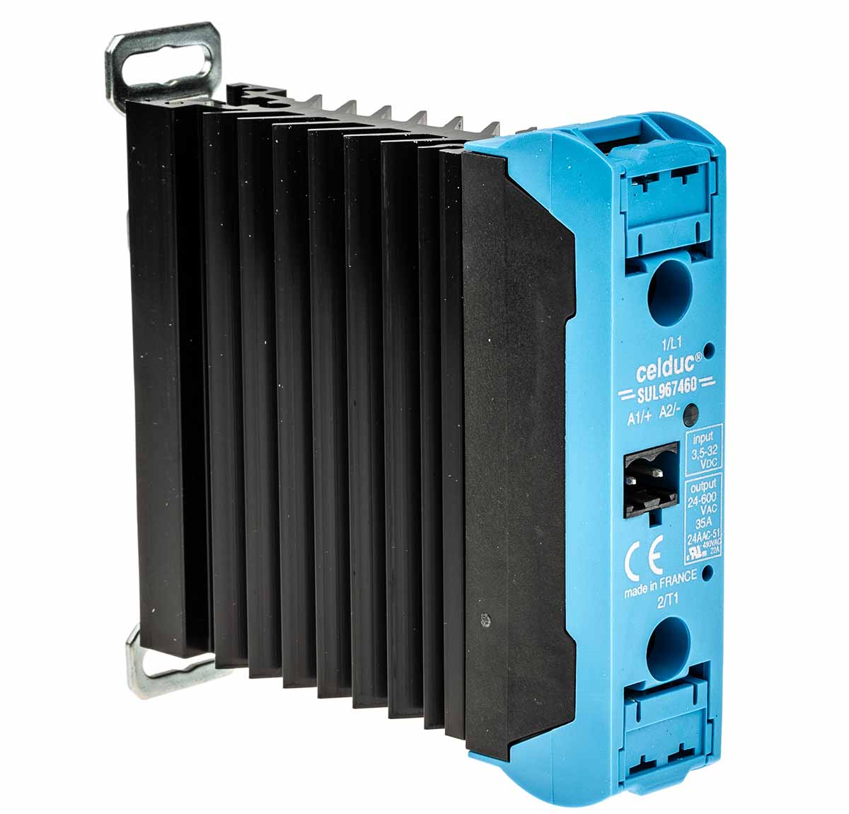Celduc SUL9-SUM9 Series Solid State Relay, 35 A Load, DIN Rail Mount, 600 V ac Load, 32V dc Control