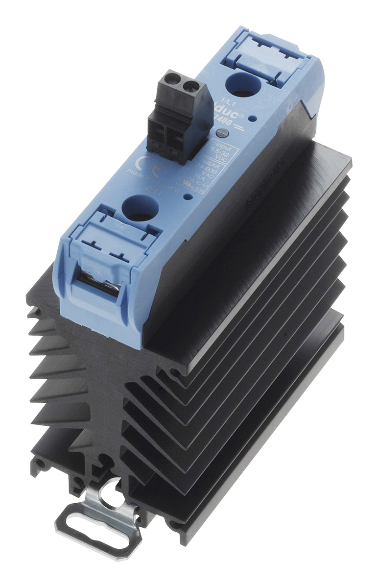 Celduc SUL8-SUM8 Series Solid State Relay, 75 A Load, DIN Rail Mount, 510 V ac Load, 32V dc Control