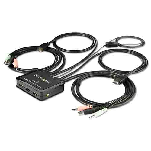 StarTech.com 2 Port 1 Displays USB HDMI KVM Switch 3.5 mm Stereo 3840 x 2160 (Ultra HD 4K) 60hz Maximum Resolution