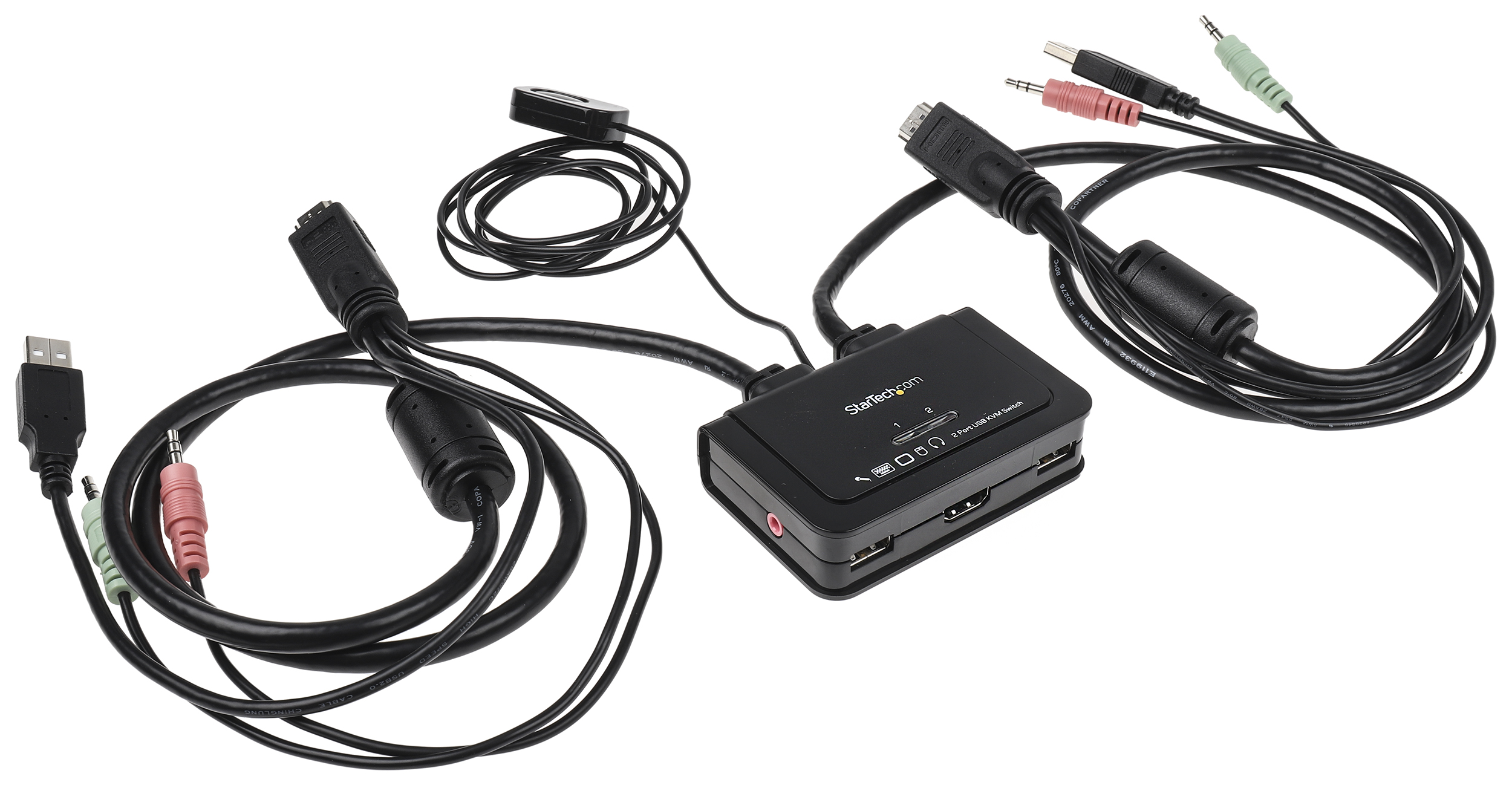 StarTech.com 2 Port 1 Displays USB HDMI KVM Switch 3.5 mm Stereo 1920 x 1200 pixel Maximum Resolution