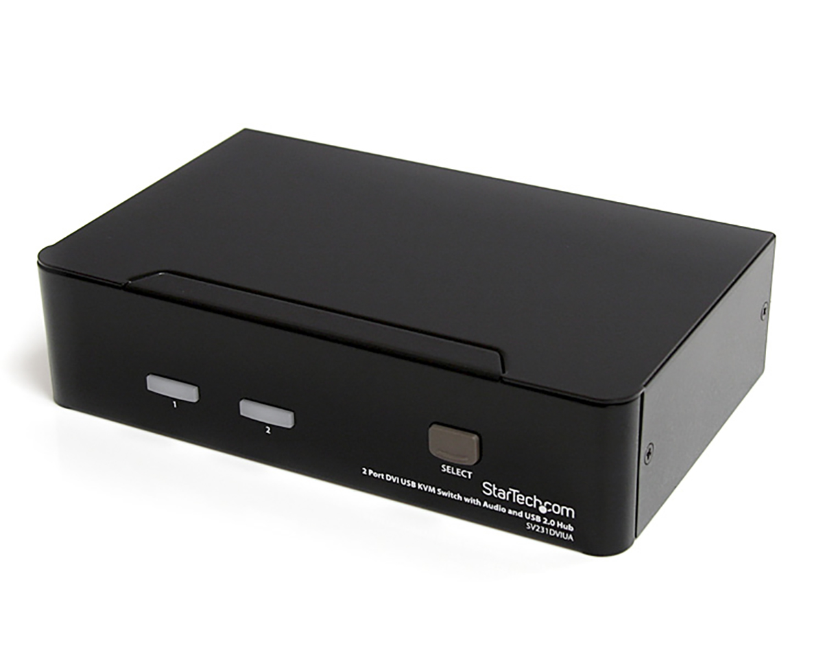StarTech.com 2 Port 1 Displays USB DVI KVM Switch 3.5 mm Stereo 1920 x 1200 pixel Maximum Resolution