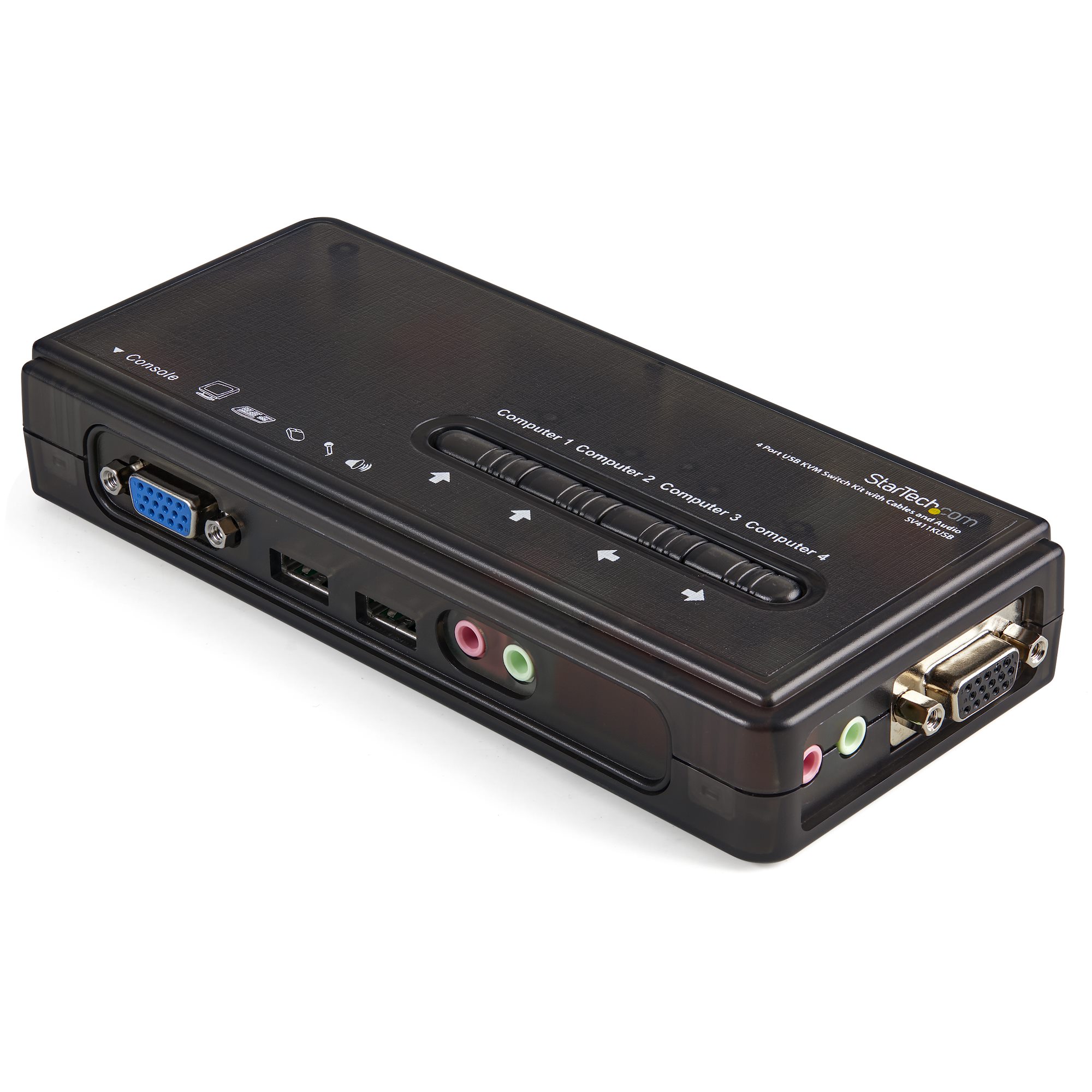 sv411kusb StarTech.com 4 Port 1 Displays USB VGA KVM Switch 3.5 mm Stereo 2048 x 1536 pixel Maximum Resolution