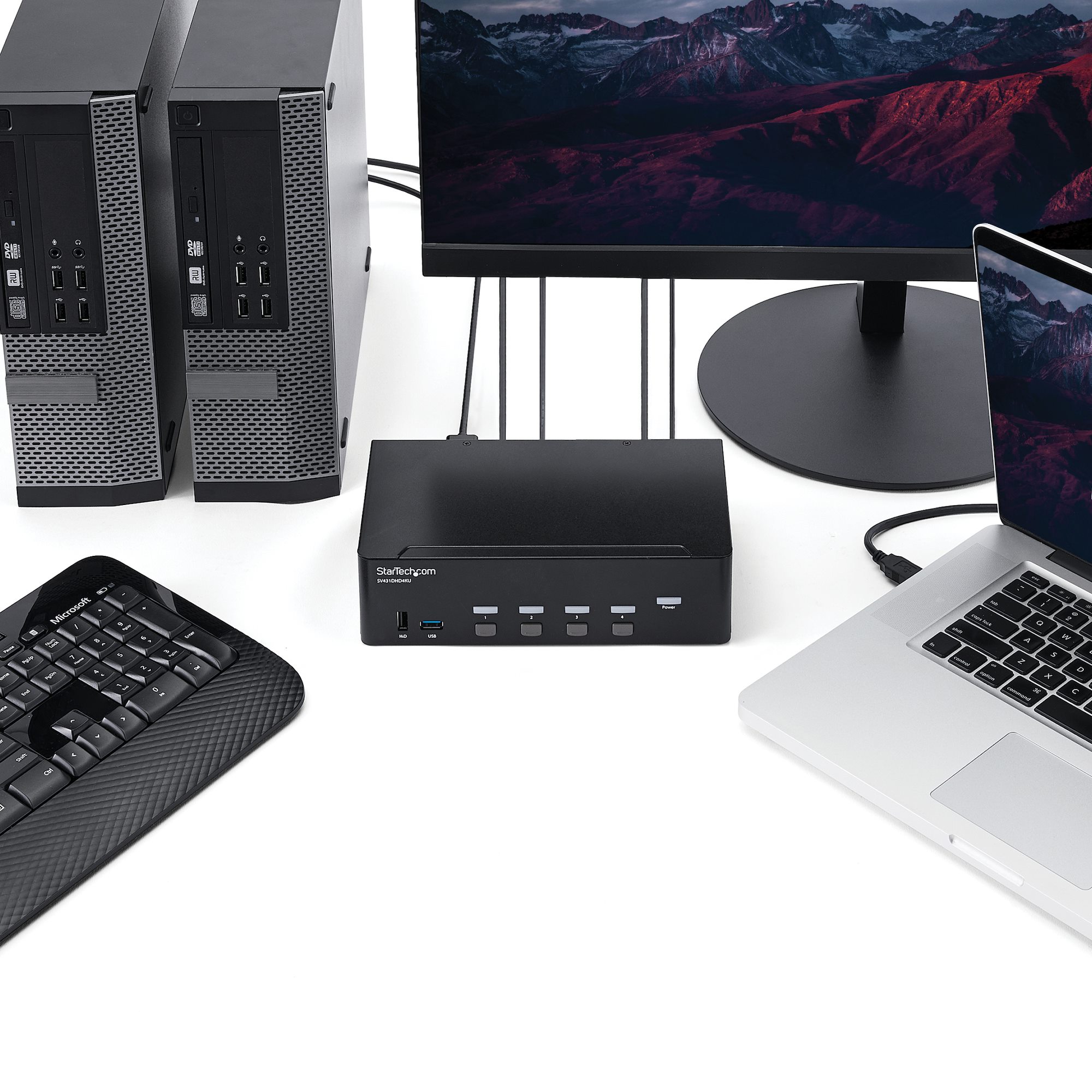 sv431dhd4ku StarTech.com 4 Port 2 Displays USB HDMI KVM Switch 3.5 mm Stereo 3840 x 2160 pixel Maximum Resolution