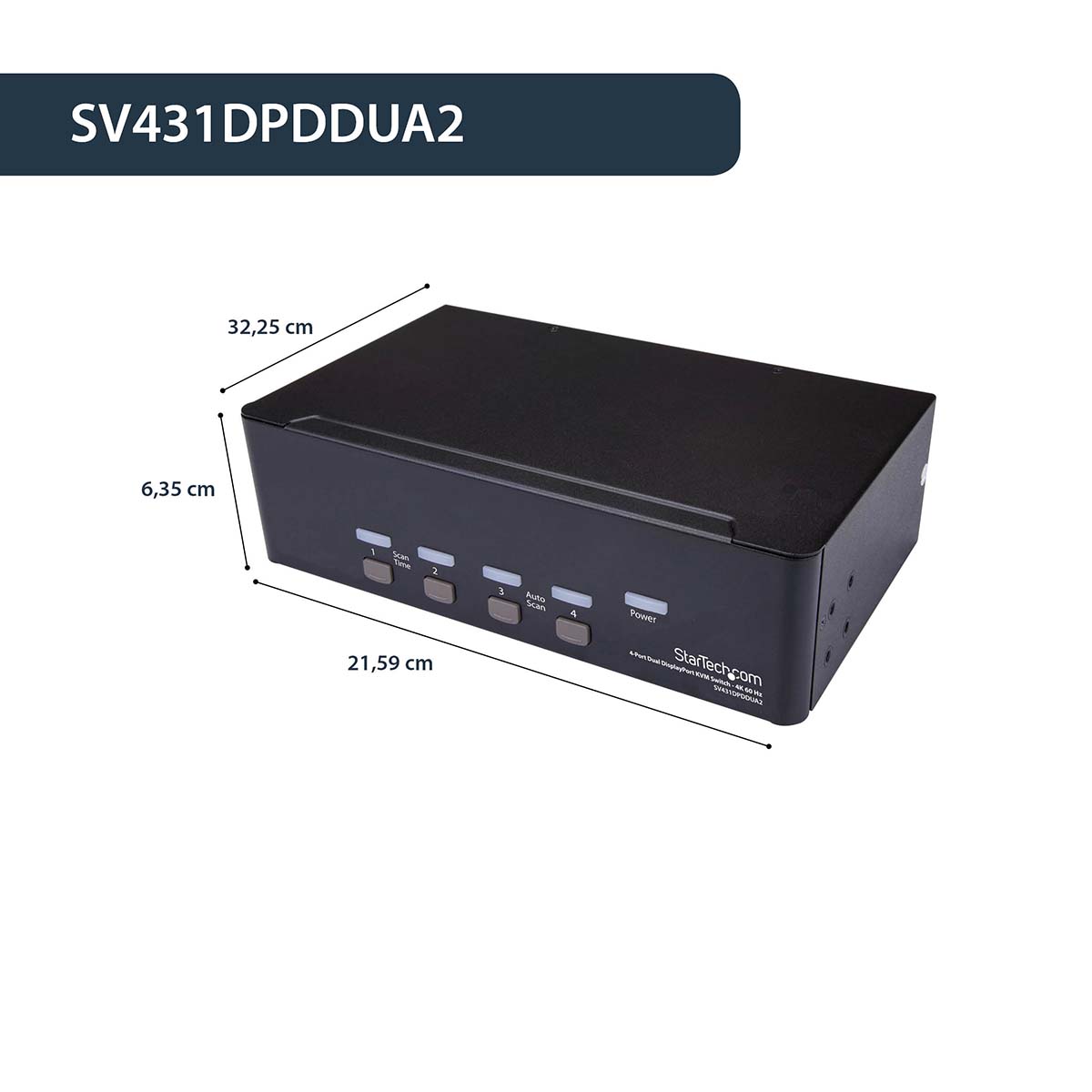 sv431dpddua2 StarTech.com 4 Port 2 Displays USB DisplayPort KVM Switch 3.5 mm Stereo 3840 x 2160 pixel Maximum Resolution