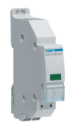 Hager, SVS, Panel Green LED Indicator, IP20, Rectangular, 230V