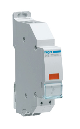 Hager, SVS, Panel Orange LED Indicator, IP20, Rectangular, 230V