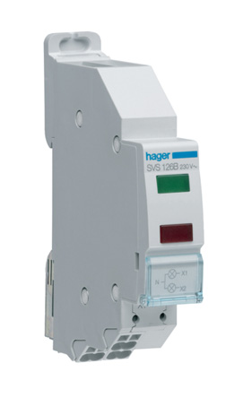 Hager, SVS, Panel Green, Red LED Indicator, IP20, Rectangular, 230V
