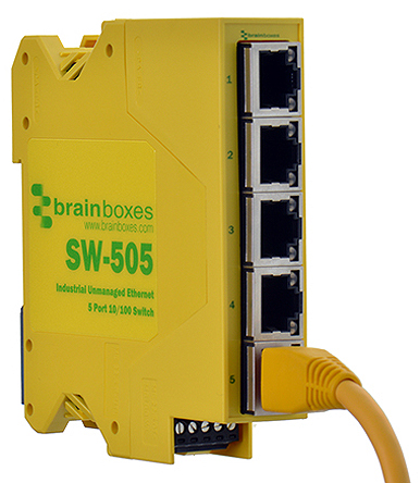 sw-505 Brainboxes Unmanaged 5 Port Ethernet Switch