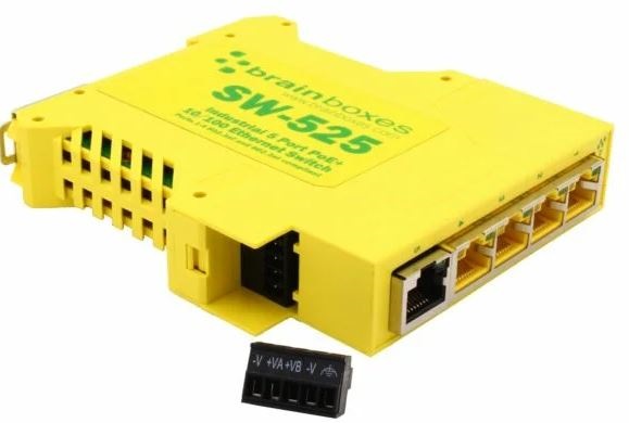 Brainboxes Unmanaged 5 Port Ethernet Switch Power Over Ethernet