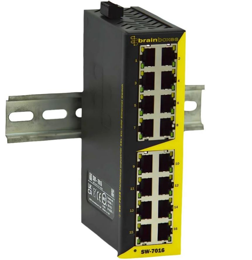 Brainboxes SW-7016 Unmanaged 16 Port Network Switch