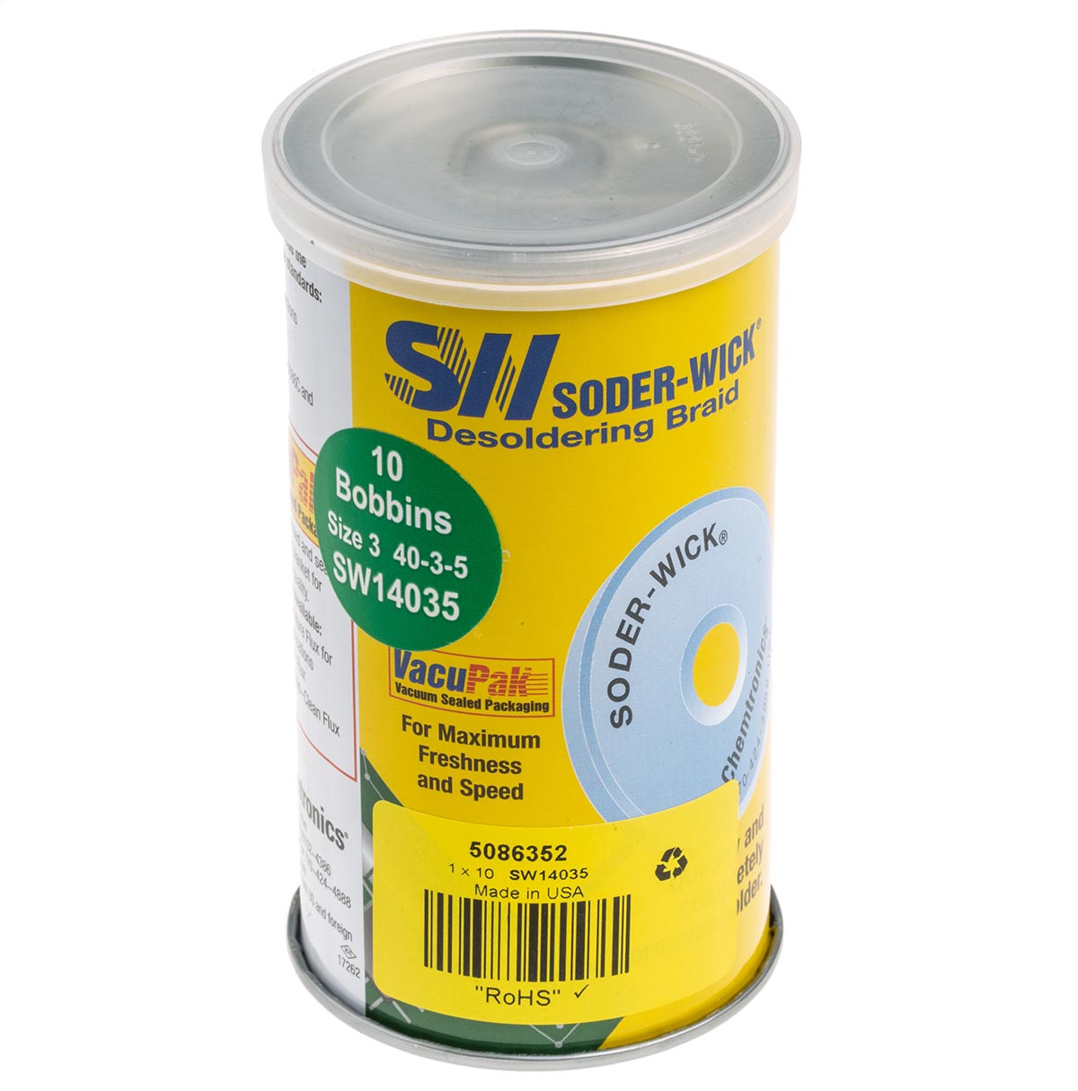 Chemtronics 1.5 m Lead Free De-Soldering Braid, Width 2 mm