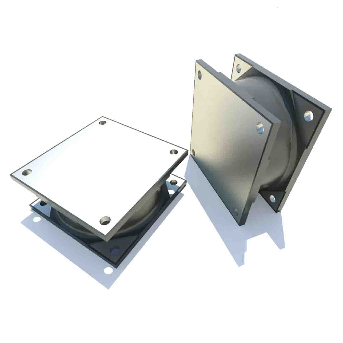 FIBET Square 11 mm Anti-Vibration Mount, Sandwich with 1650 daN Compression Load