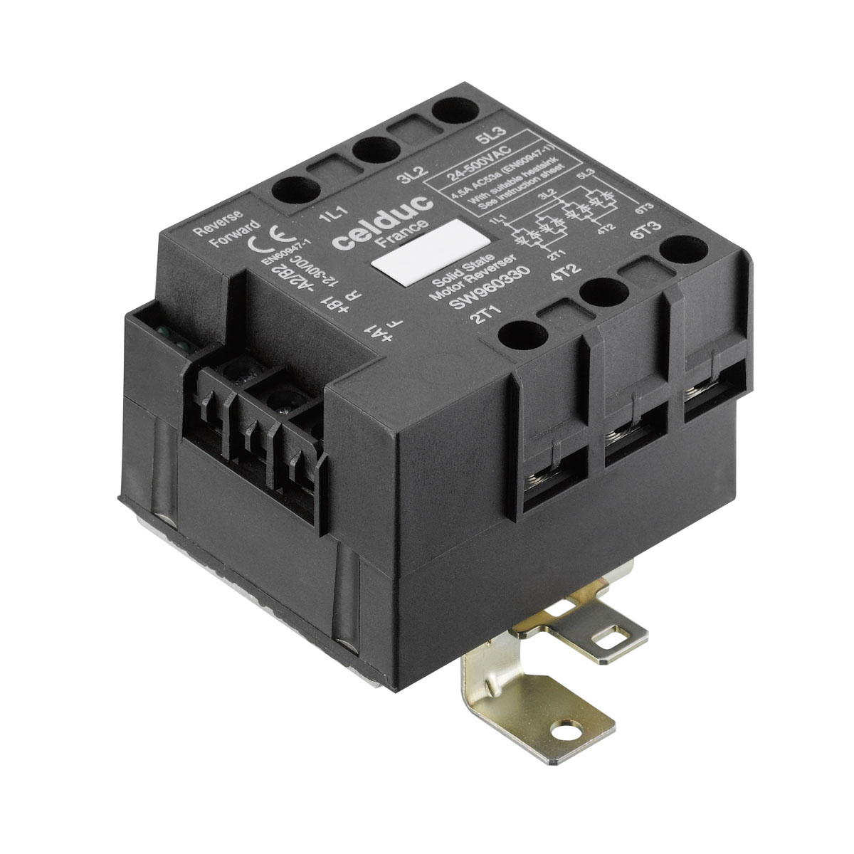 Celduc SG9-SV9-SW9 Series Solid State Relay, 4.5 Arms Load, DIN Rail Mount, 500 V ac Load, 30V Control