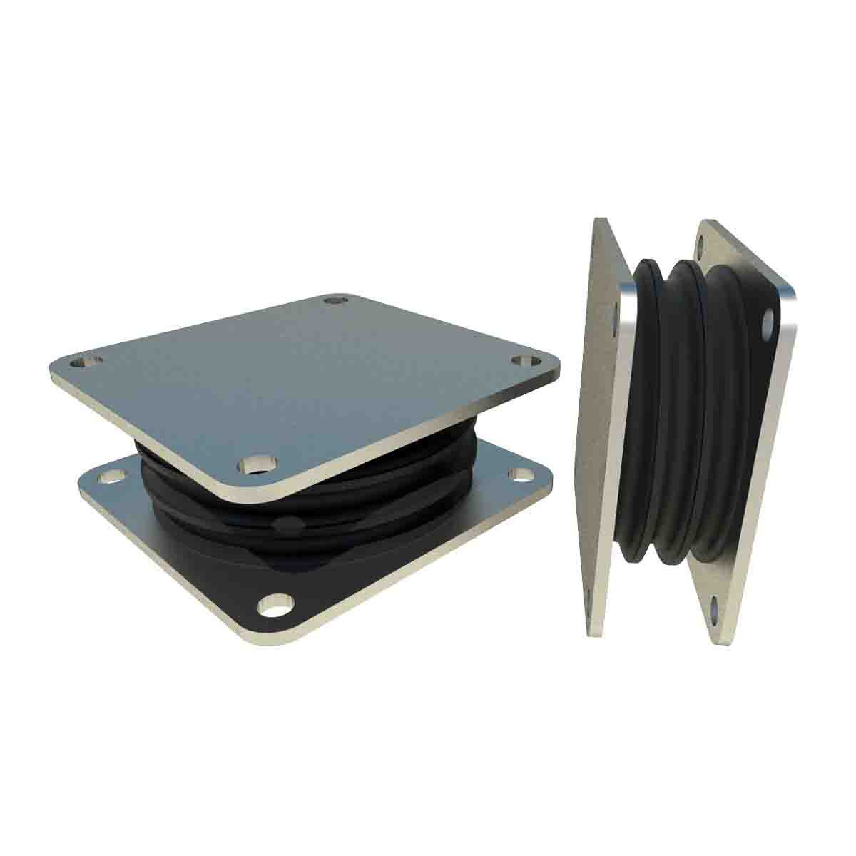 FIBET Square 13.5 mm Anti-Vibration Mount, Sandwich with 3000 daN Compression Load