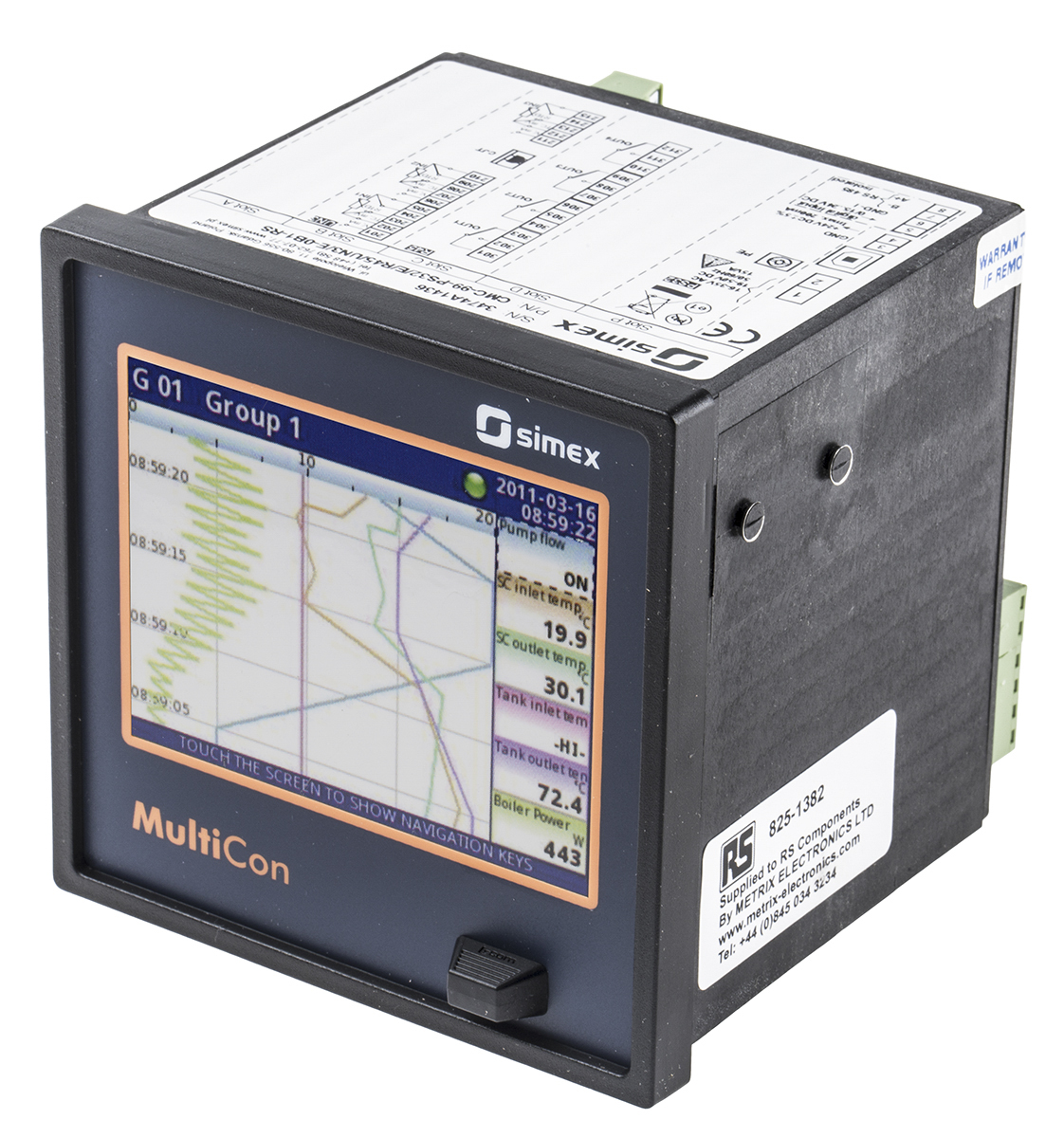 Simex SX-CMC99-04F0 4 Multichannel Controller Chart Recorder RTD, Thermocouple