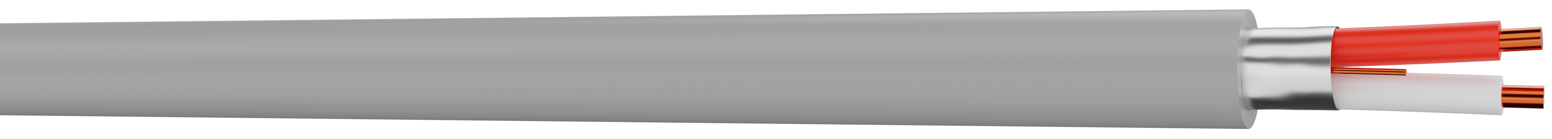 Adaltra 2 Core Telephone Cable, 1, Grey, Ivory Sheath, 100 m