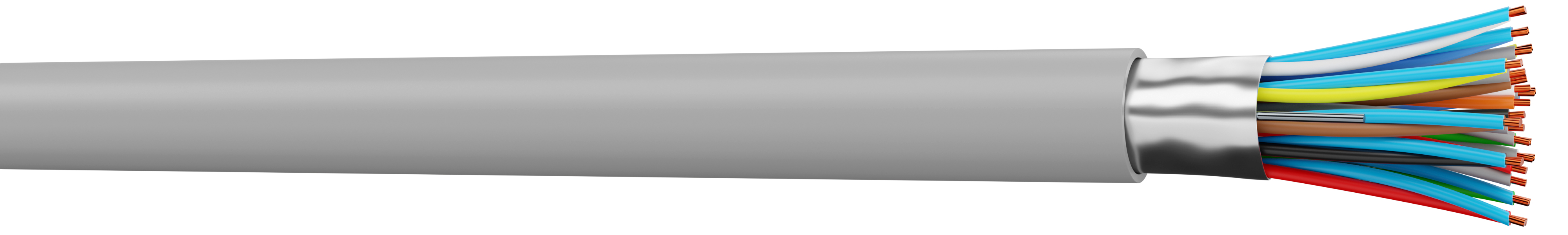Adaltra 6 Core Telephone Cable, 1, Grey, Ivory Sheath, 100 m