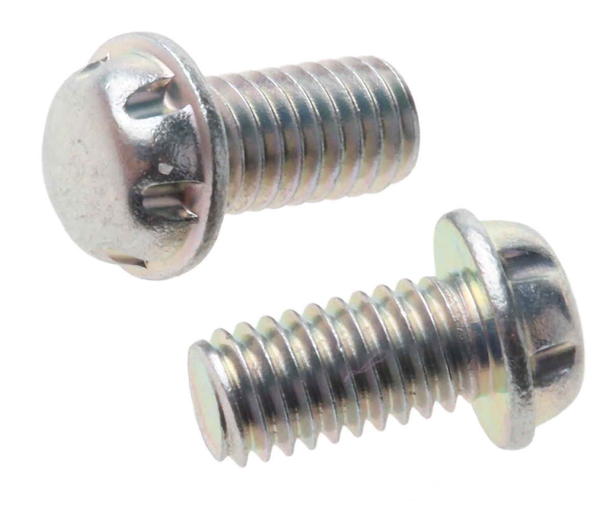 System Zero Zinc Plated Steel Flange Button Tamper Proof Security Screw, M3 x 6 mm