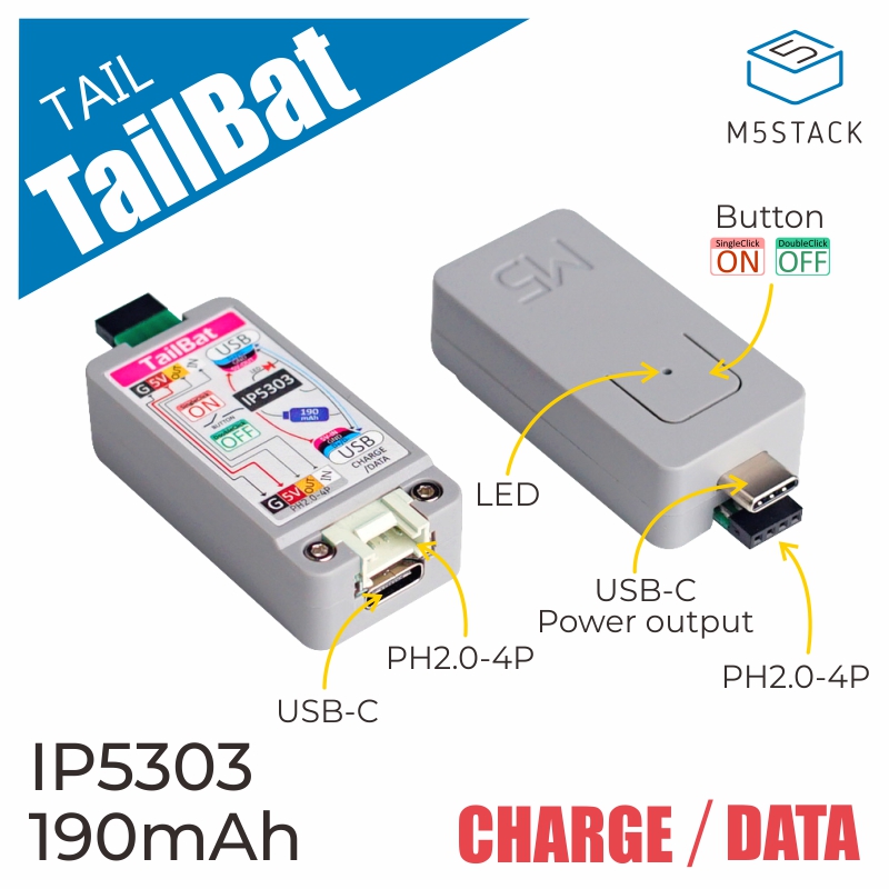 t001 M5Stack T001 Power Supply for use with M5Stick, M5Camera, M5StickV, M5StickC, M5ATOM