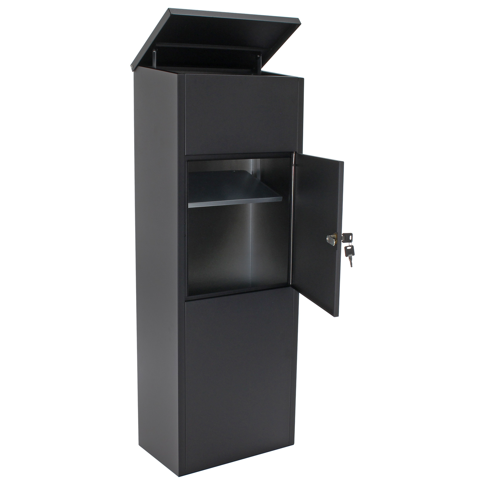 t05781 Rottner Comsafe Black Mailbox, 1050 mm x 380 mm x 230 mm