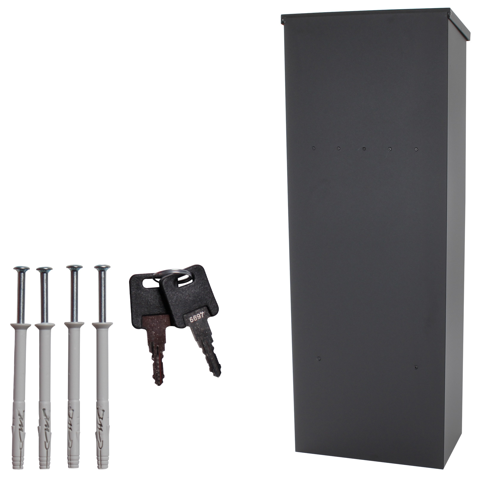 t05781 Rottner Comsafe Black Mailbox, 1050 mm x 380 mm x 230 mm