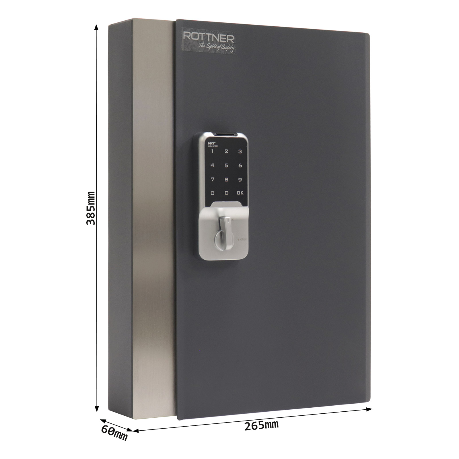 t06220 Rottner Comsafe T06220 Anthracite Steel Key Cabinet Wall