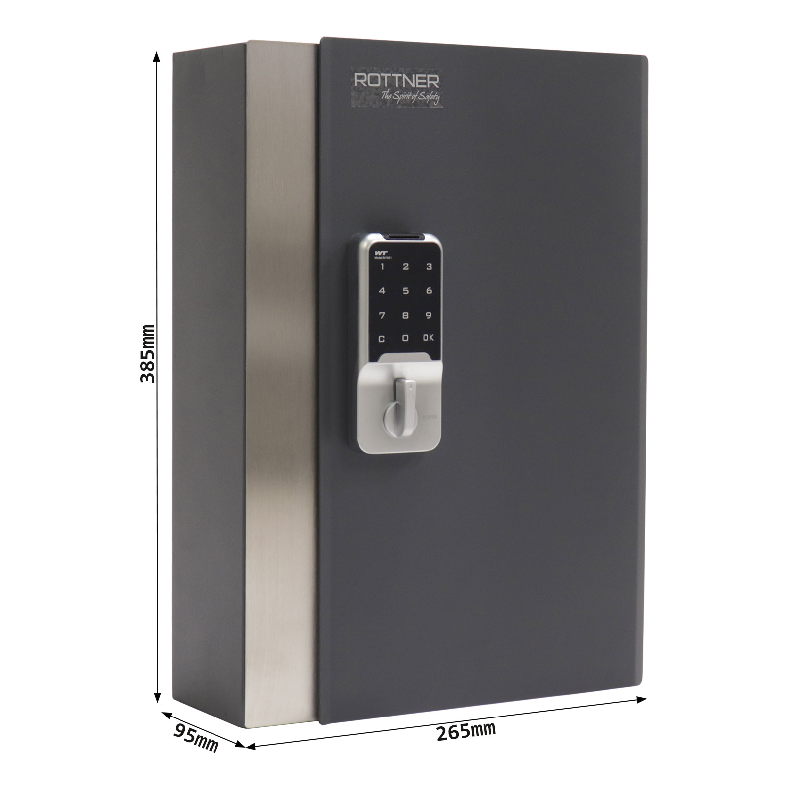 t06221 Rottner Comsafe T06221 Anthracite Steel Key Cabinet Wall