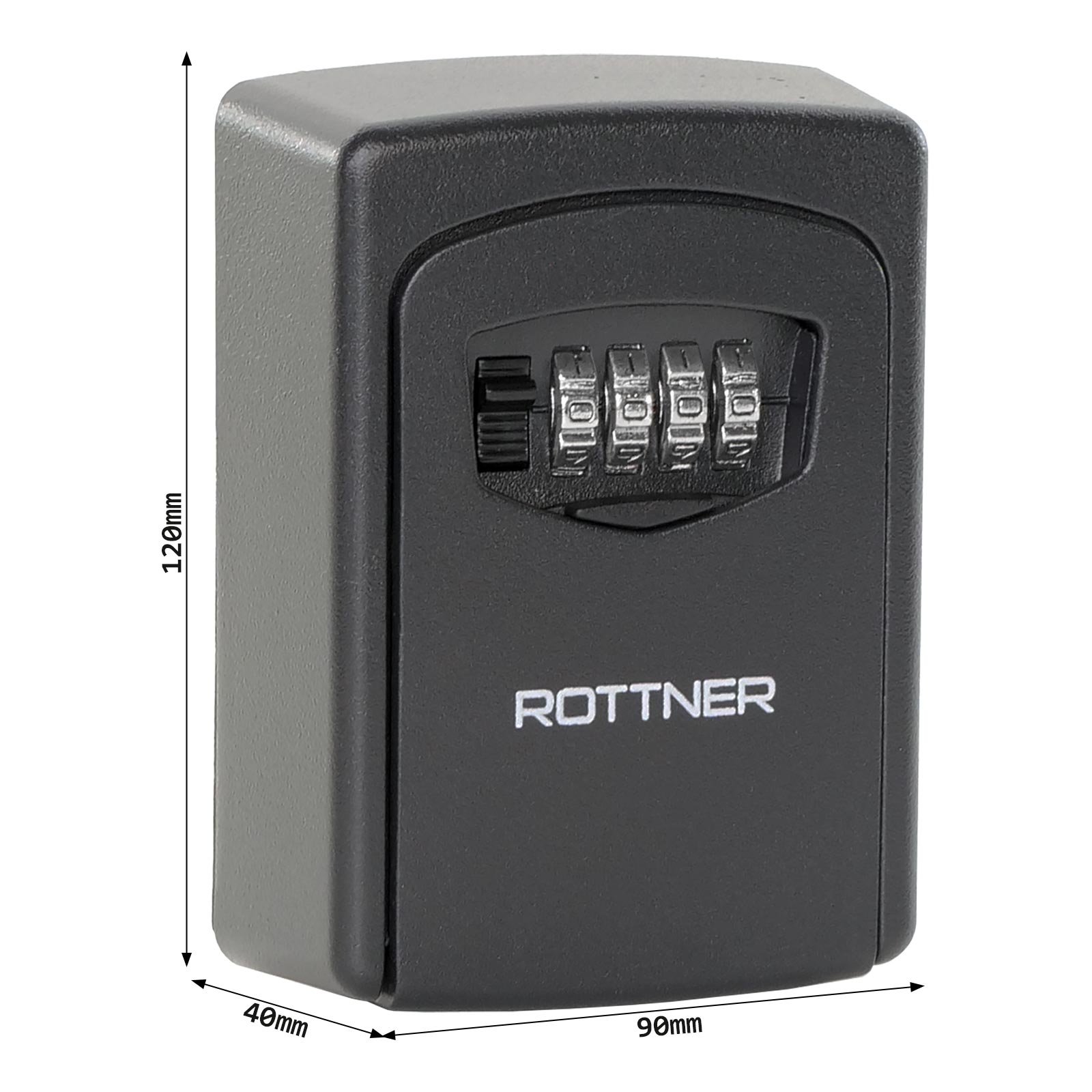 t06464 Rottner Comsafe T06464 Black Steel Key Cabinet Wall
