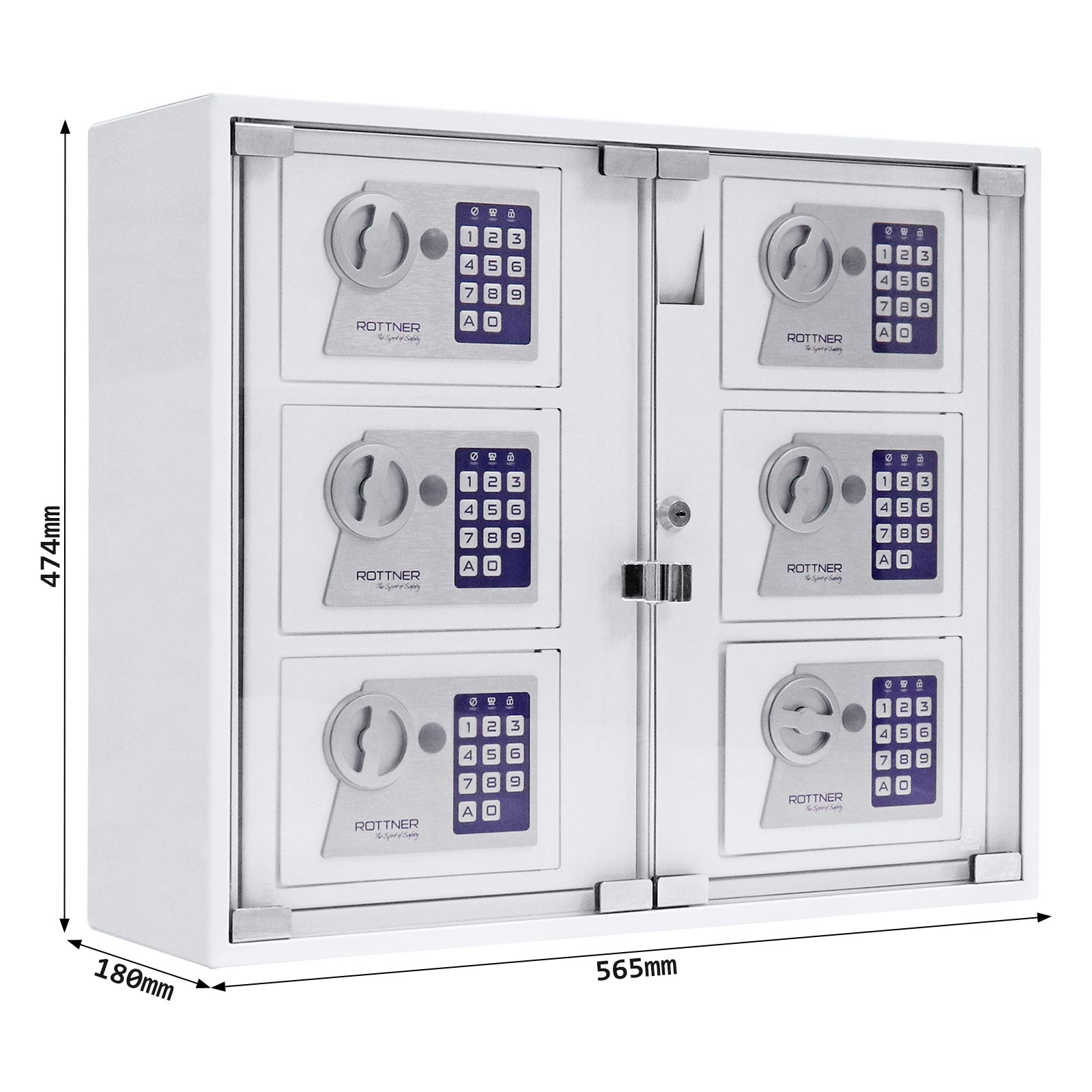 t06468 Rottner Comsafe T06468 White Steel Key Cabinet Wall