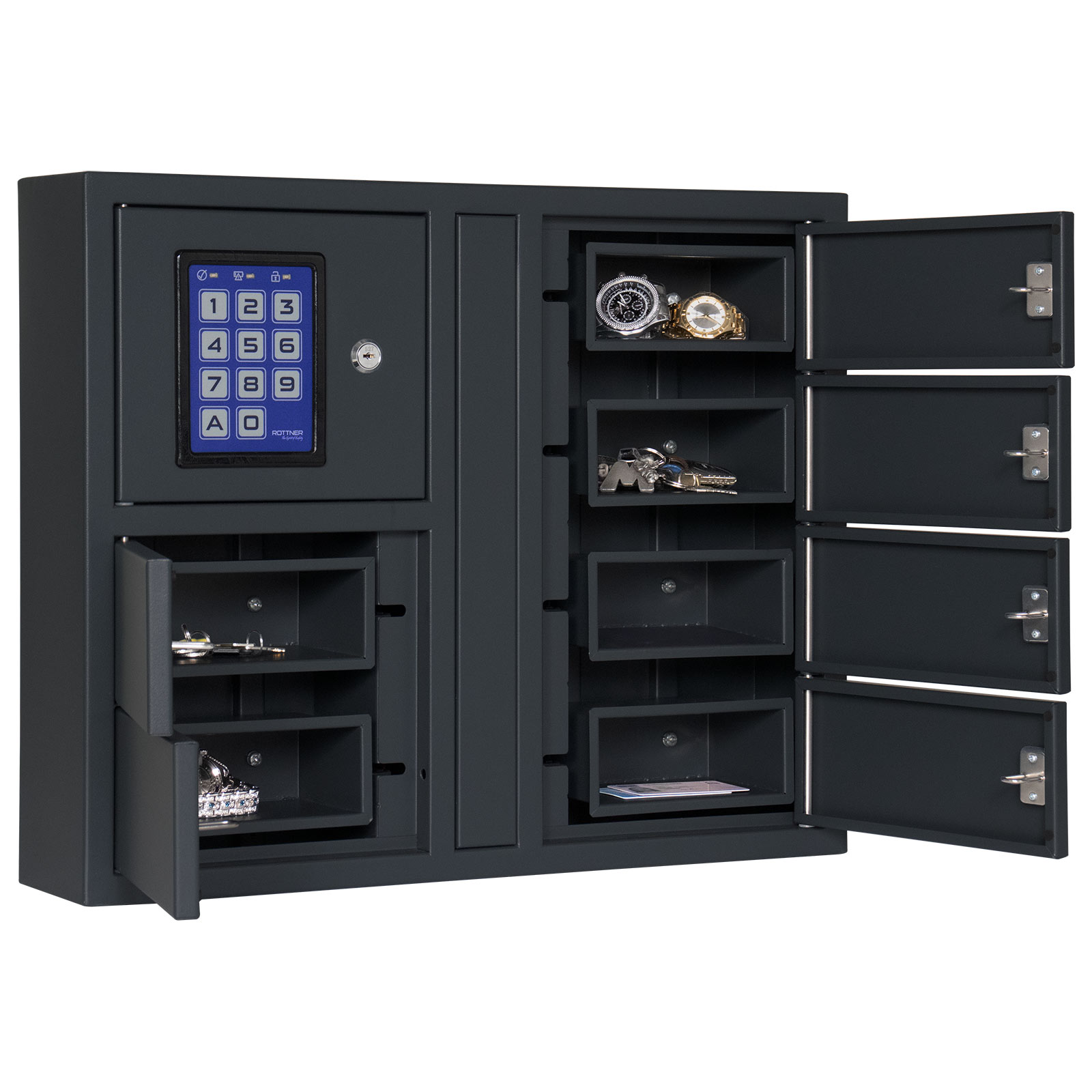 t06504 Rottner Comsafe T06504 Anthracite Steel Key Cabinet Wall