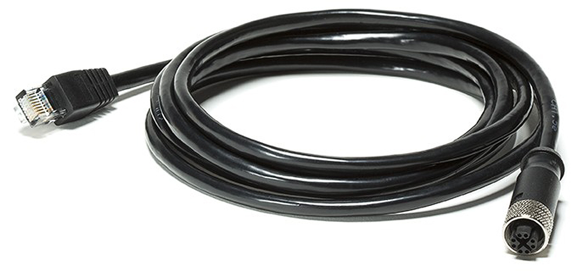 FLIR AX8, 2 m Ethernet Cable, Black Straight to Female Straight Male, Shielded