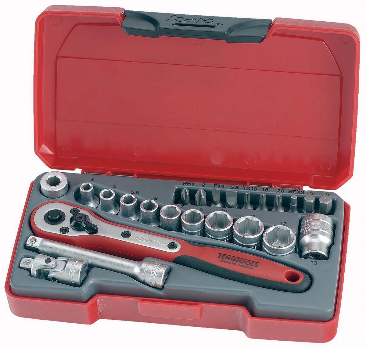 Teng Tools 24-Piece 1/4 in Hexagon Socket Set