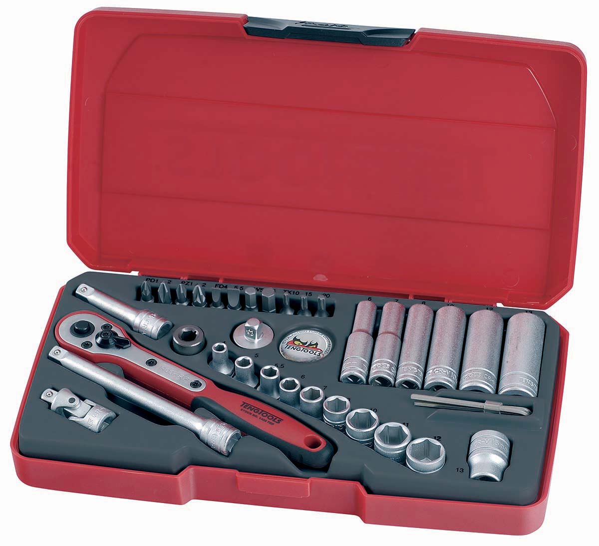 Teng Tools 36-Piece 1/4 in 6 Point, Deep, Regular Socket Set