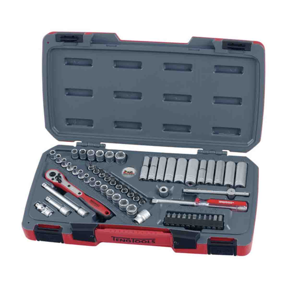 Teng Tools 60-Piece 1/4 in 6 Point, Bit Socket Set