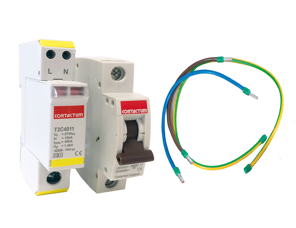 Contactum T2C Series Residual Current Device, 32A, Type C, 10 kA 250V ac