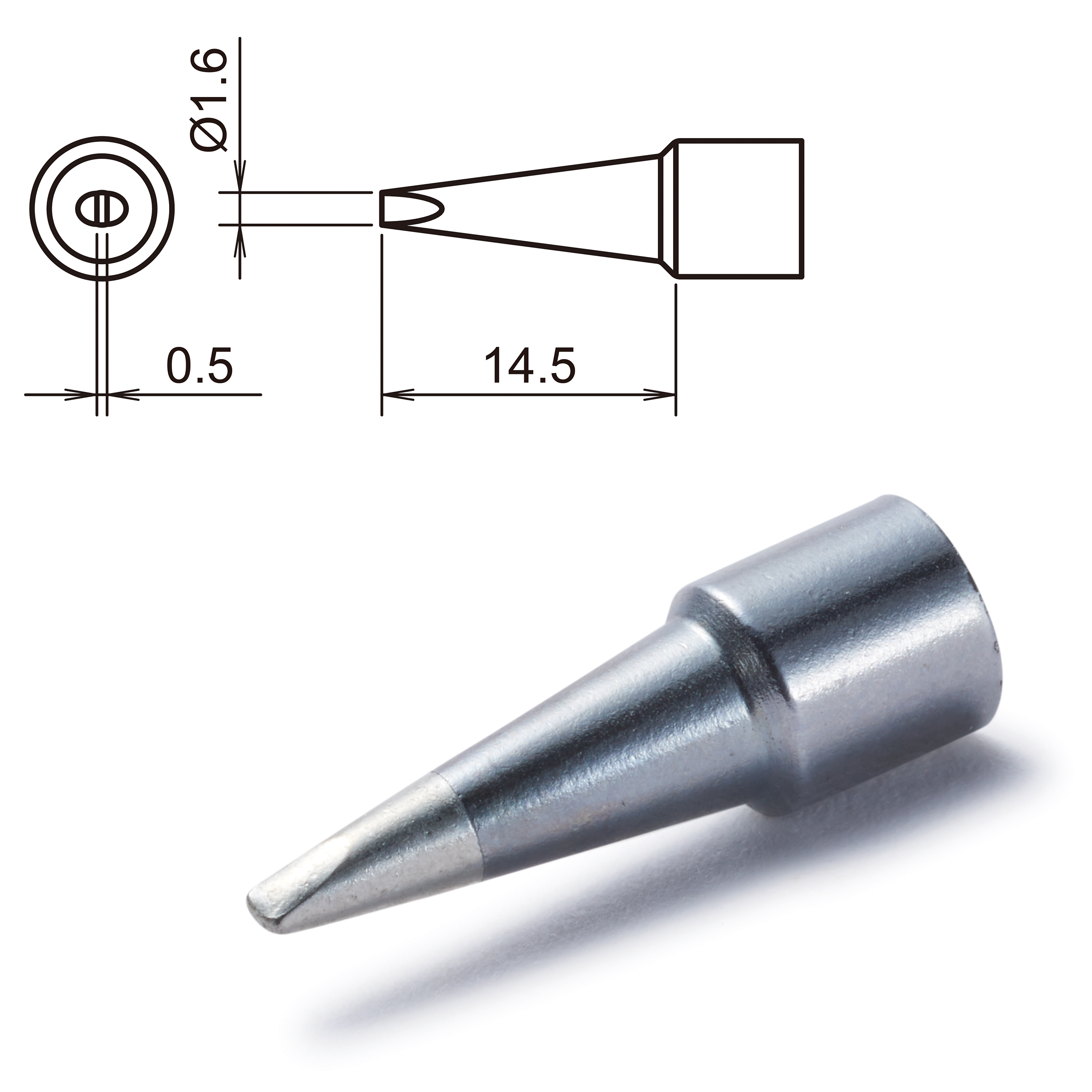 Hakko T32-D16 1.6 mm Chisel 14.5 mm Soldering Iron Tip for use with FX8806