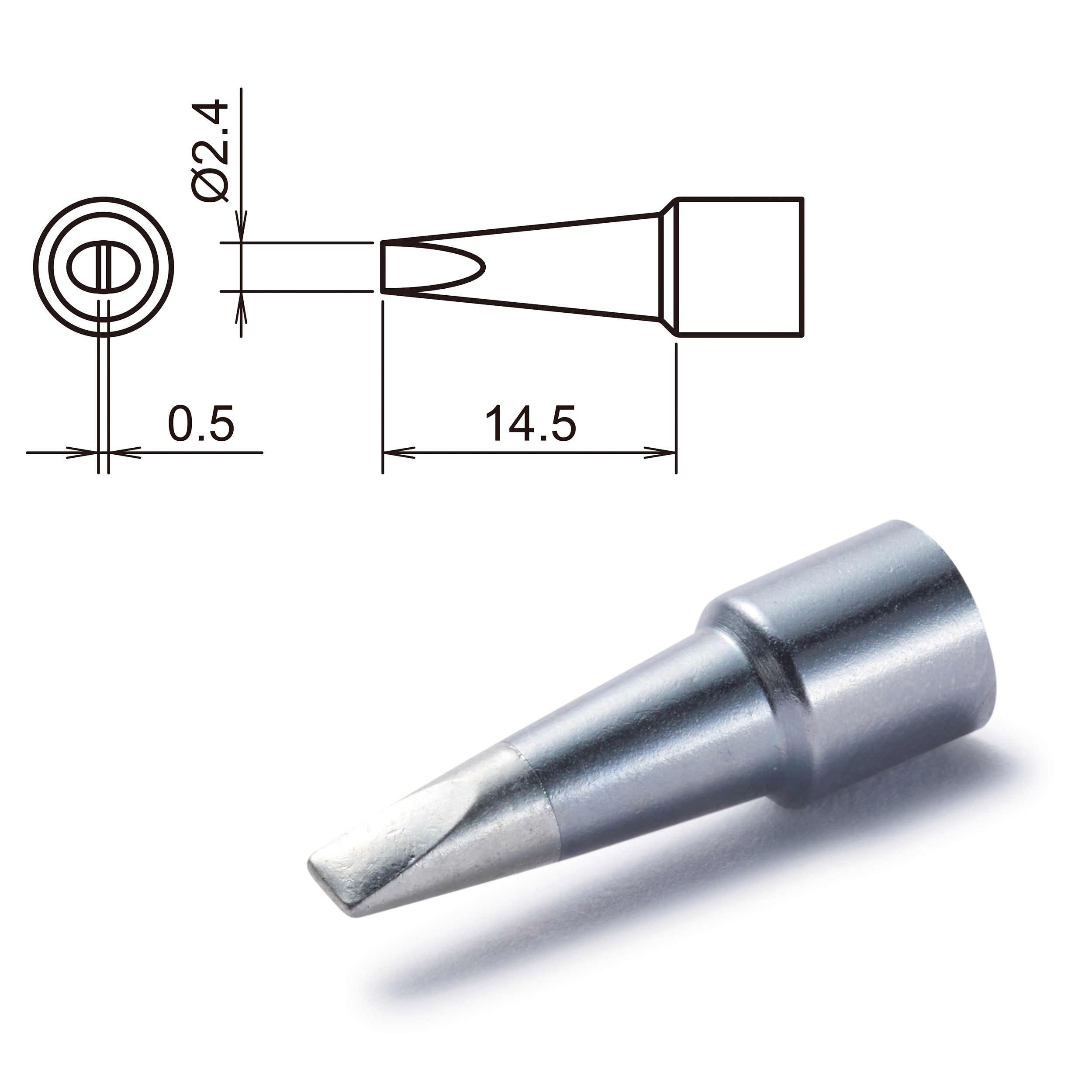 Hakko T32-D24 2.4 mm Chisel 14.5 mm Soldering Iron Tip for use with FX8806