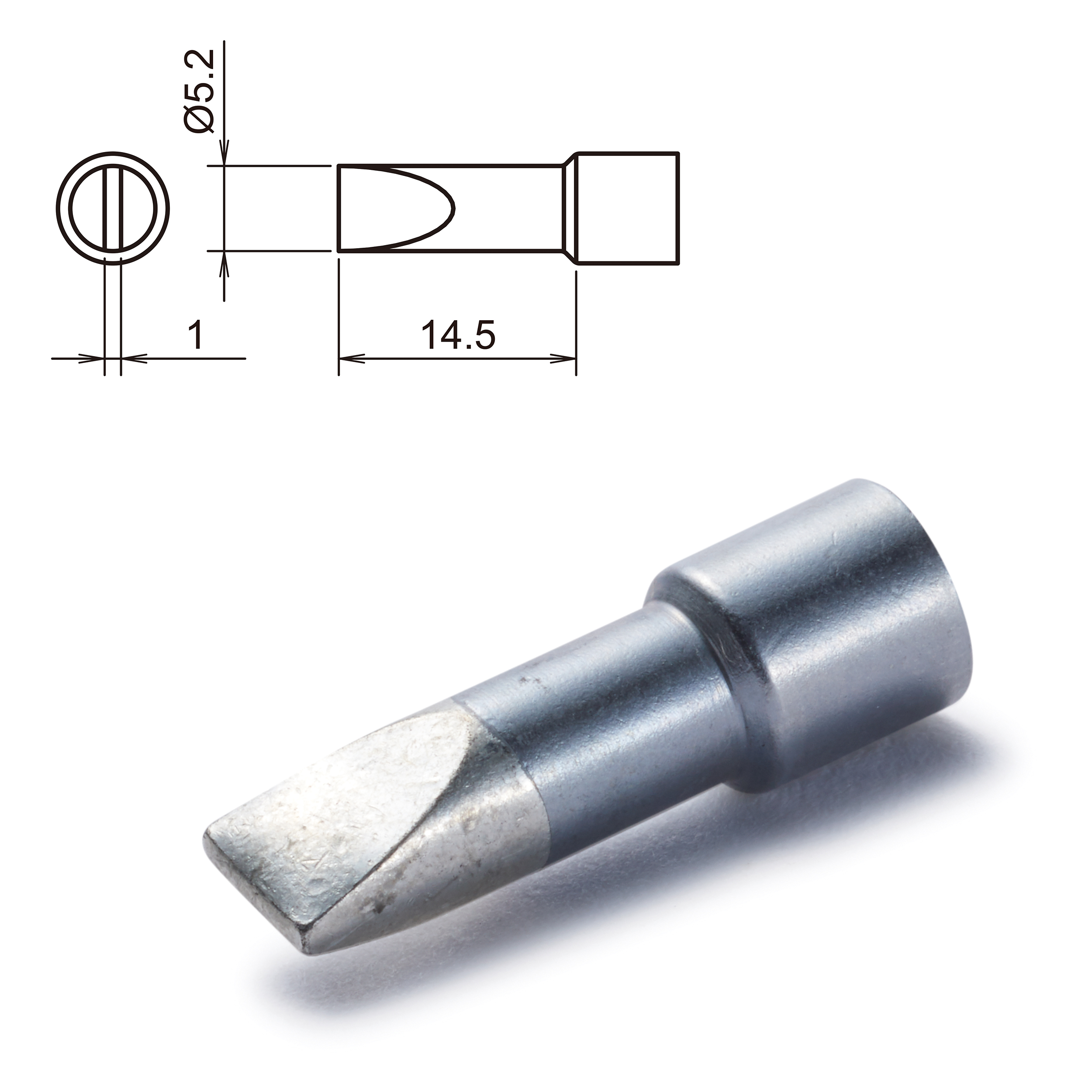 Hakko T32-D52 5.7 mm Chisel 14.5 mm Soldering Iron Tip for use with FX8806