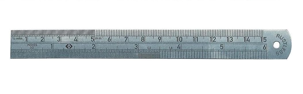 CK 150 mm Stainless Steel Ruler Metric, Imperial