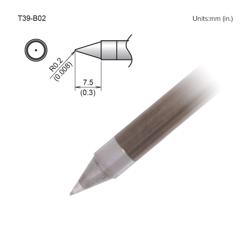 Hakko FX-9701/2 2 x 7.5 mm Conical Soldering Iron Tip for use with FX-9702, FX-9701