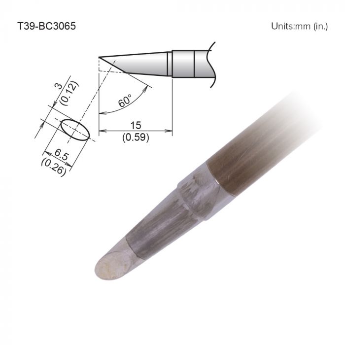 Hakko FX-9701/9702 3.5 x 6.5 mm Bevel Soldering Iron Tip for use with FX-9701, FX-9702