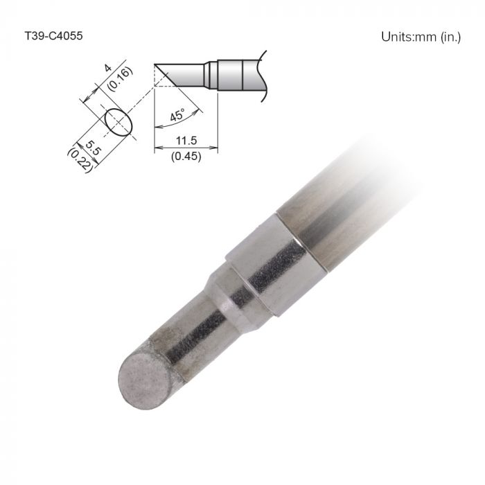 Hakko FX-9701/9702 4 x 5.5 mm Bevel Soldering Iron Tip for use with FX-9701, FX-9702