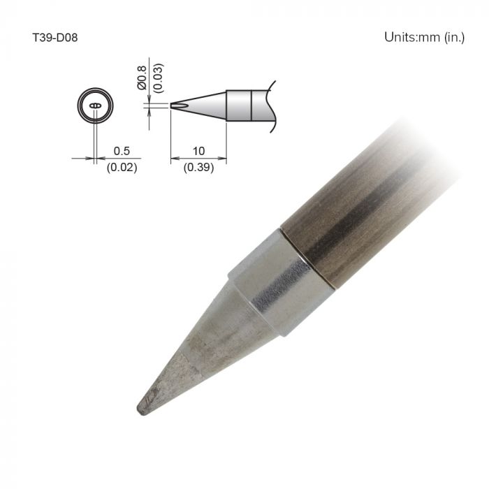 Hakko FX-9701/9702 0.8 mm Chisel Soldering Iron Tip for use with FX-9702, FX-9701