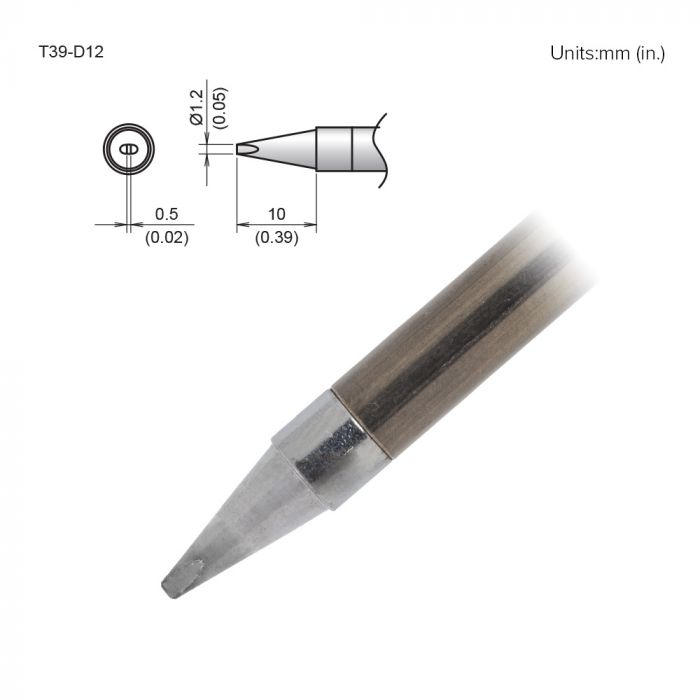 Hakko FX-9701/9702 1.2 mm Chisel Soldering Iron Tip for use with FX-9701, FX-9702